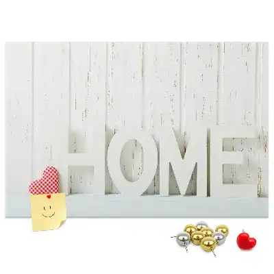 Ozdobna tablica korkowa na ścianę Typografia Home do salonu