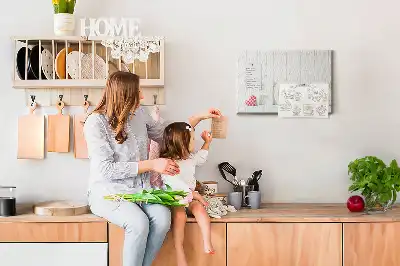 Ozdobna tablica korkowa na ścianę Typografia Home do salonu