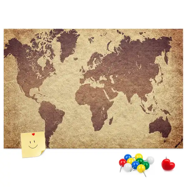 Tablica korkowa ozdobna Stara mapa świata