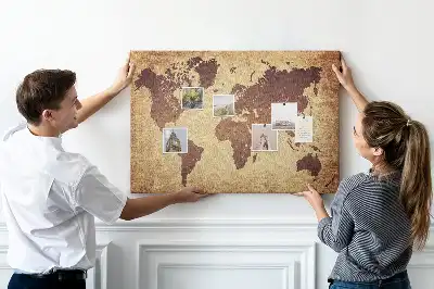 Tablica korkowa ozdobna Stara mapa świata