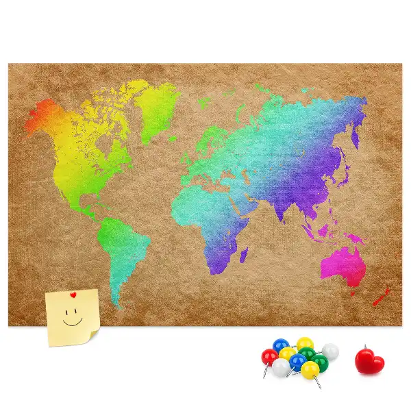 Korkowa tablica Mapa świata