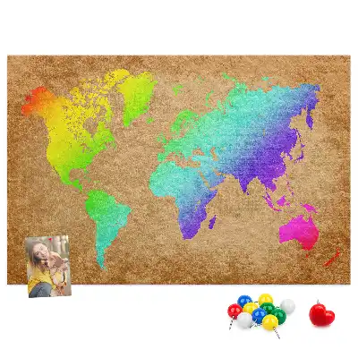 Korkowa tablica Mapa świata