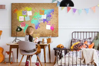 Korkowa tablica z mapą kontynentów