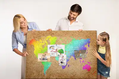 Korkowa tablica z mapą kontynentów