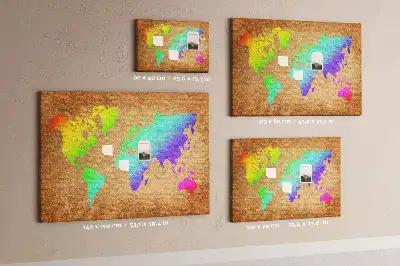 Korkowa tablica Mapa świata