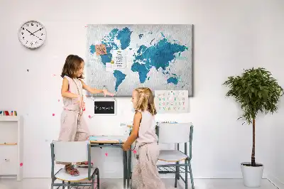 Tablica korkowa dla dzieci Mapa świata
