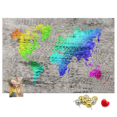 Tablica korkowa Mapa świata