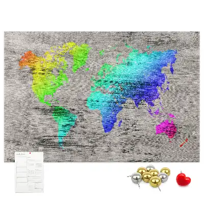 Tablica korkowa Mapa świata