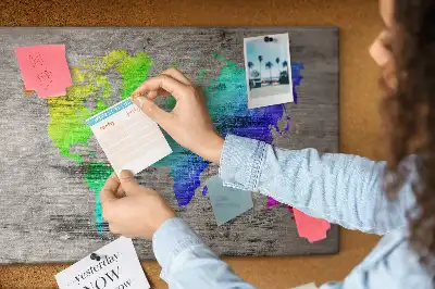 Tablica korkowa Mapa świata