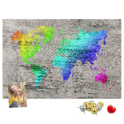 Tablica korkowa Mapa świata