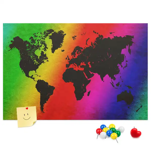 Tablica korkowa ozdobna Mapa świata