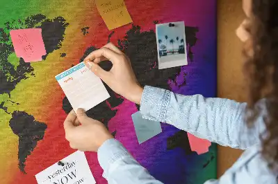 Ozdobna tablica korkowa Mapa świata do biura