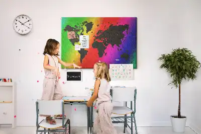 Ozdobna tablica korkowa Mapa świata do biura