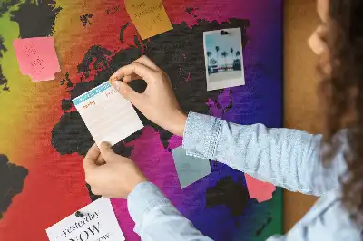 Ozdobna tablica korkowa Mapa świata do biura