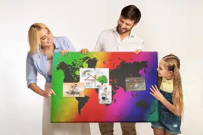Tablica korkowa ozdobna Mapa świata