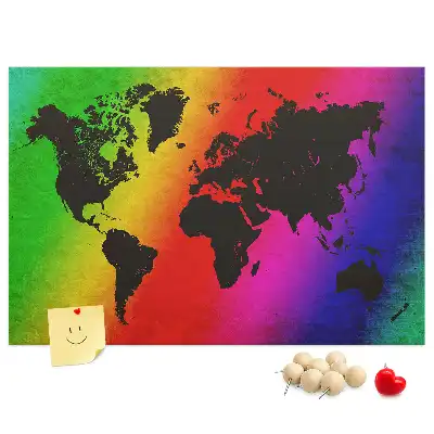 Tablica korkowa ozdobna Mapa świata