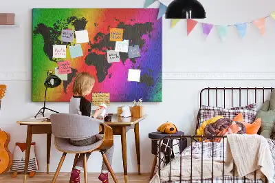 Tablica korkowa ozdobna Mapa świata