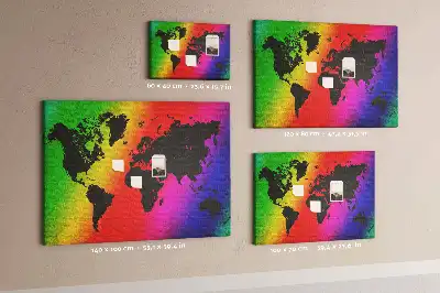 Tablica korkowa ozdobna Mapa świata
