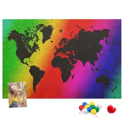 Tablica korkowa ozdobna Mapa świata