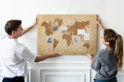 Korkowa tablica Mapa świata w starym stylu