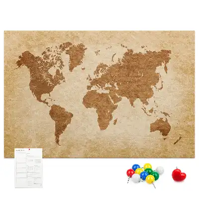 Korkowa tablica Mapa świata w starym stylu