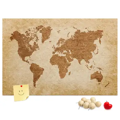 Korkowa tablica Mapa świata w starym stylu