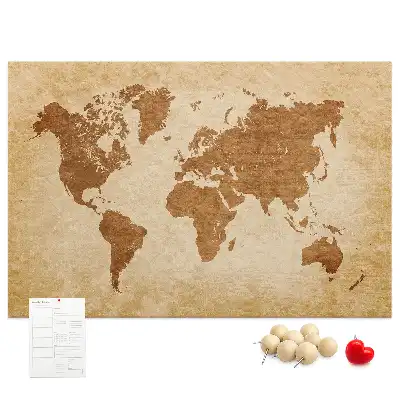 Korkowa tablica Mapa świata w starym stylu