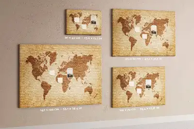 Korkowa tablica Mapa świata w starym stylu