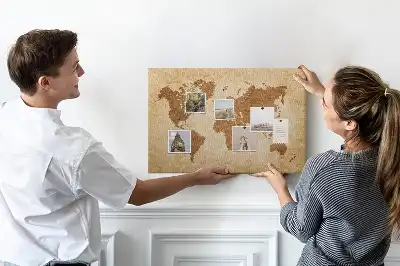 Korkowa tablica Mapa świata w starym stylu