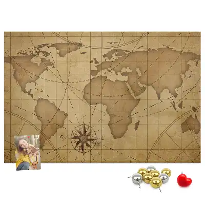 Tablica korkowa ozdobna Mapa świata vintage