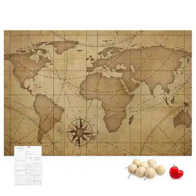 Tablica korkowa ozdobna Mapa świata vintage