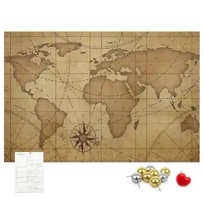 Tablica korkowa ozdobna Mapa świata vintage