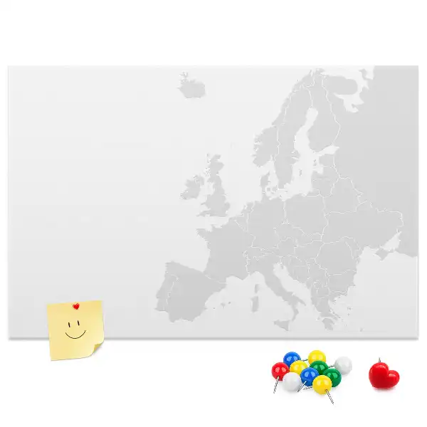 Ozdobna tablica korkowa z mapą kontynentu europejskiego