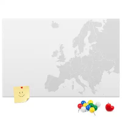 Ozdobna tablica korkowa z mapą kontynentu europejskiego