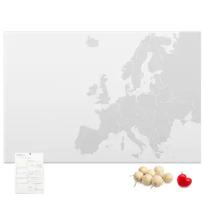 Ozdobna tablica korkowa z mapą kontynentu europejskiego