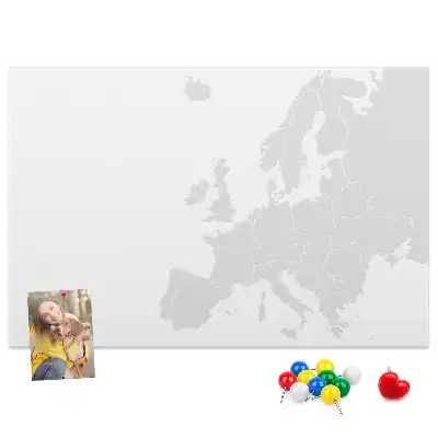 Ozdobna tablica korkowa z mapą kontynentu europejskiego