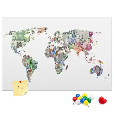 Korkowa tablica Mapa Banknoty