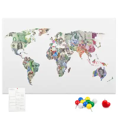Korkowa tablica Mapa Banknoty