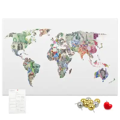 Korkowa tablica Mapa Banknoty