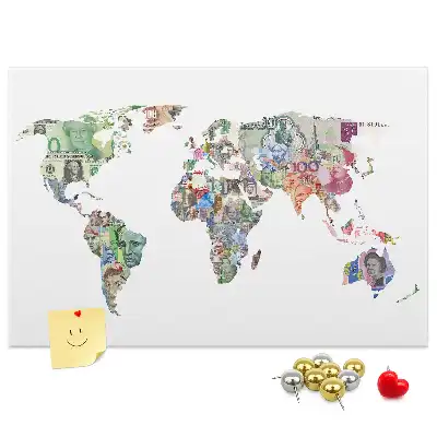 Korkowa tablica Mapa Banknoty