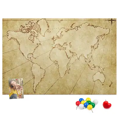 Tablica korkowa dla dzieci Stara mapa świata