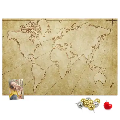 Tablica korkowa dla dzieci Stara mapa świata