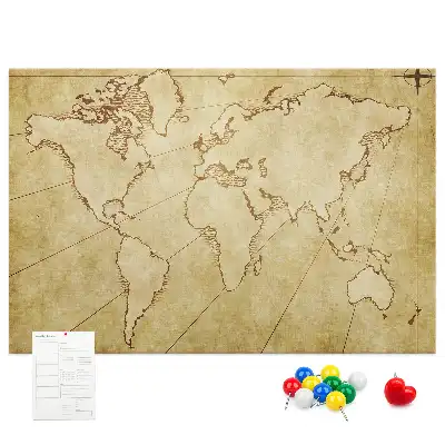 Tablica korkowa dla dzieci Stara mapa świata