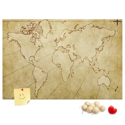 Tablica korkowa dla dzieci Stara mapa świata