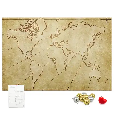 Tablica korkowa dla dzieci Stara mapa świata