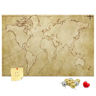Tablica korkowa dla dzieci Stara mapa świata