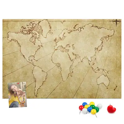 Tablica korkowa dla dzieci Stara mapa świata