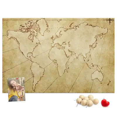 Tablica korkowa dla dzieci Stara mapa świata