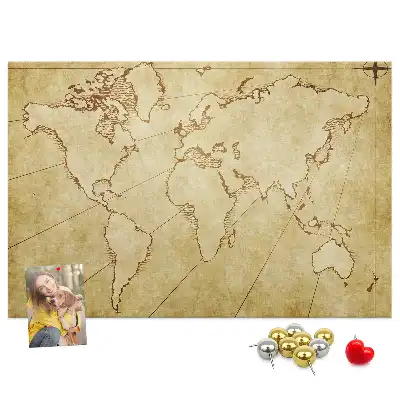 Tablica korkowa dla dzieci Stara mapa świata