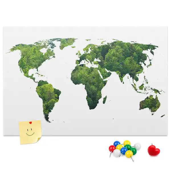 Tablica korkowa Mapa świata ekologia